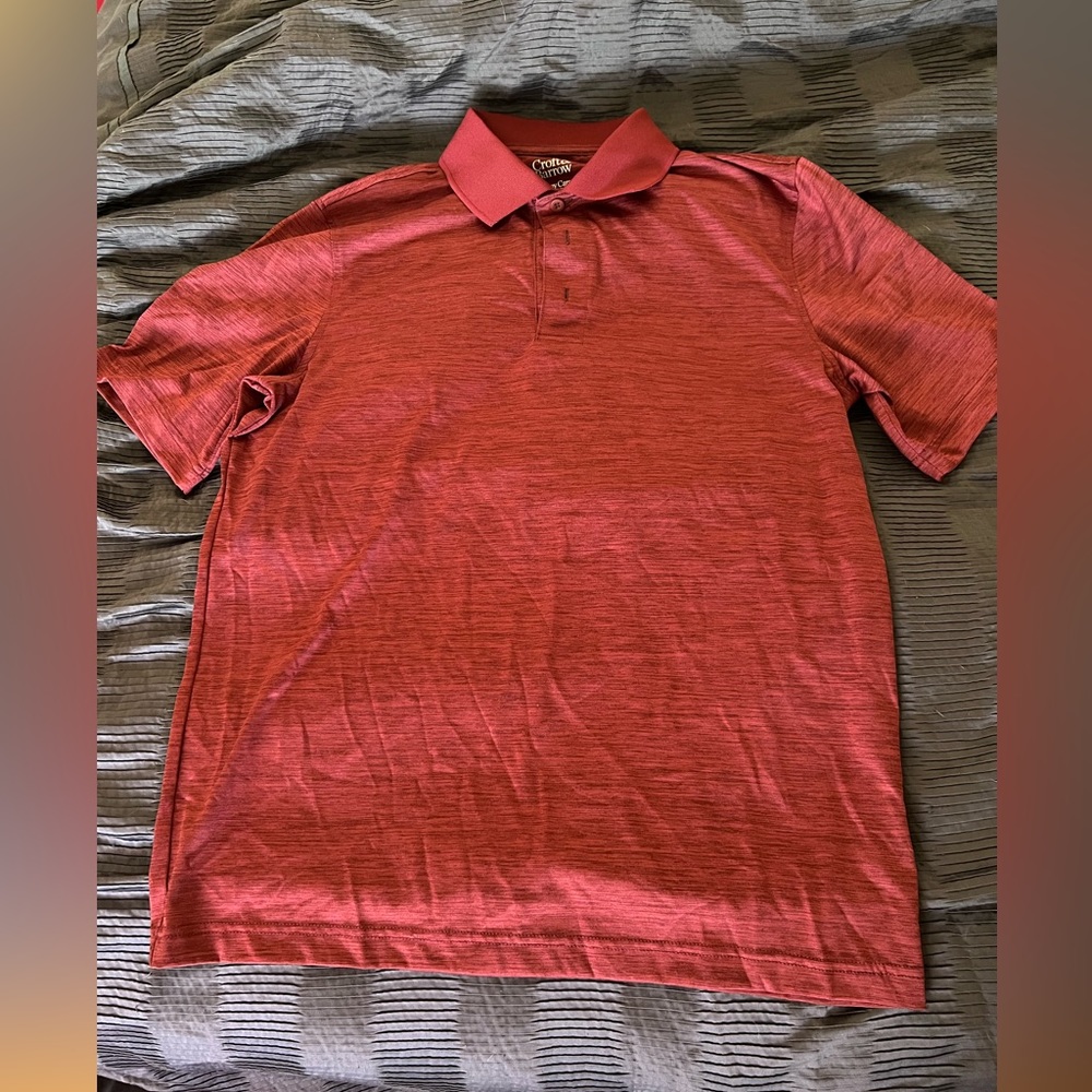 NWOT Croft & Barrow Golf Mens Small Polo Short Sleeve Burgundy Performance